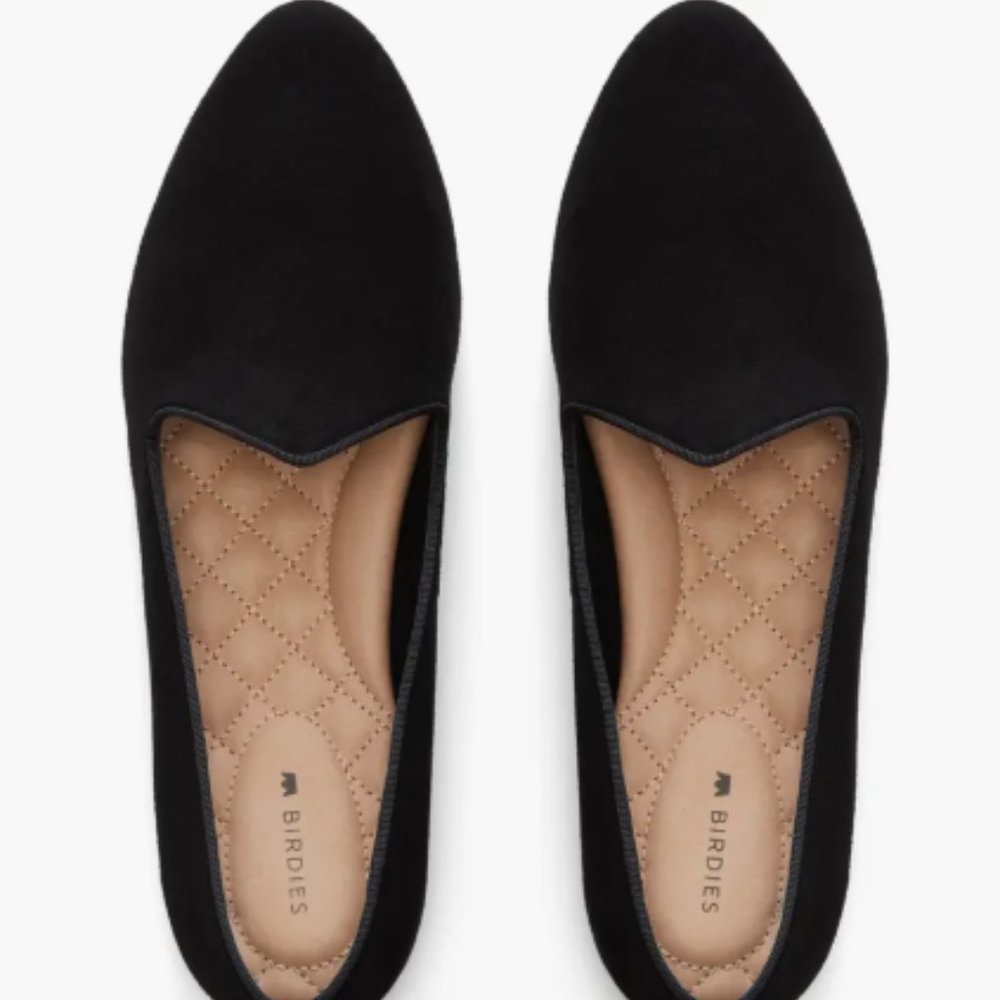 Black birdies brand flats in velvet
